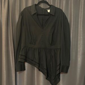 VENUS Asymmetrical Black Blouse